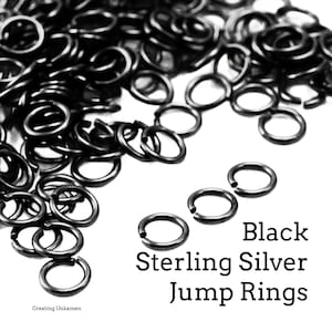 May include: Black sterling silver jump rings. These small, round rings are ideal for jewellery making and crafting.