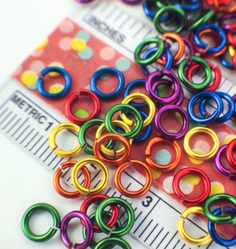 100 Colored Jump Rings in 25 Colors 18 20 22 or 24 Gauge Etsy