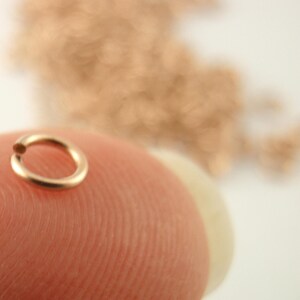 50 14kt Rose Gold Filled Jump Rings 12, 14, 16, 18, 20, 24, 26 gauge and You Pick Diameter Handmade image 3