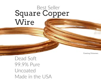 Copper Wire Solid Raw Metal Dead Soft You Pick Gauge 2, 4, 6, 8, 10, 12,  14, 15, 16, 18, 20, 21, 22, 24, 26, 28, 30, 32, 36 40