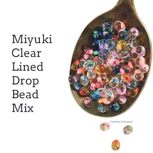 Miyuki Drop Beads Clear Lined Mix - Colorful and Versatile Crafting 3mm X 4mm