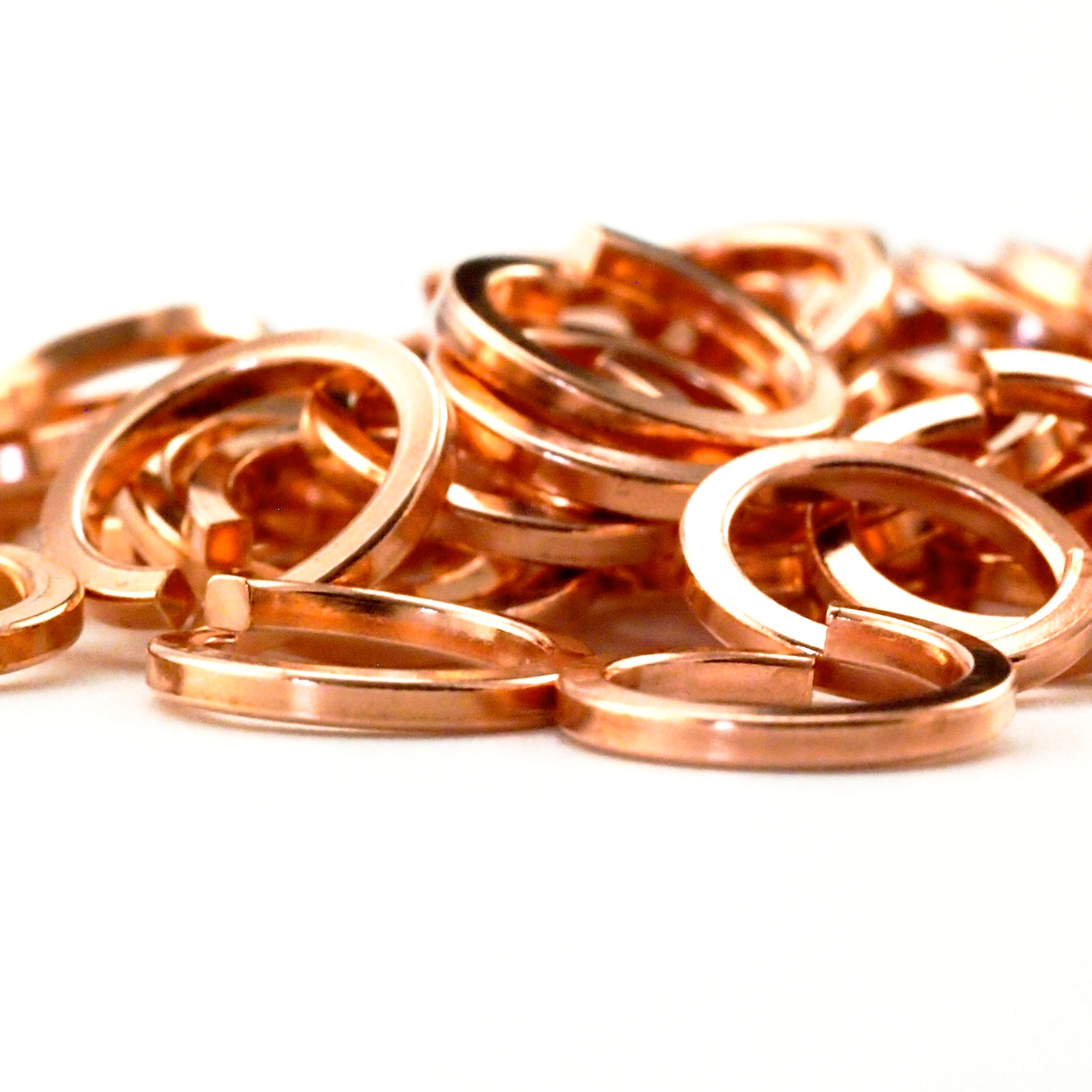 50 Custom Handmade Square Solid Copper Jump Rings - 12, 14, 16, 18, 20 ...