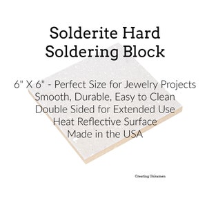 Hardsoldeersieradenblok met soldeer 6 x 6 inch Gemaakt in de VS