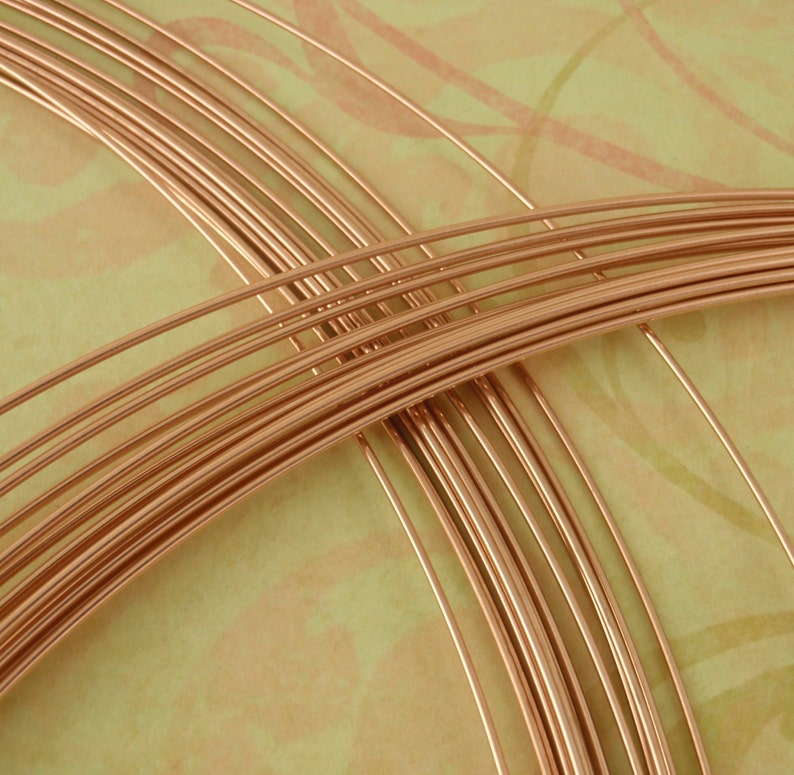 14kt Rose Gold Filled Wire Half Hard 1/4 Troy ounce You Pick the Gauge 16, 18, 20, 22, 24, 26 image 1