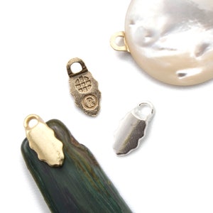 2 Leaf Glue-on Bails  13mm x 6mm Gold and Silver Plate - 100% Guarantee