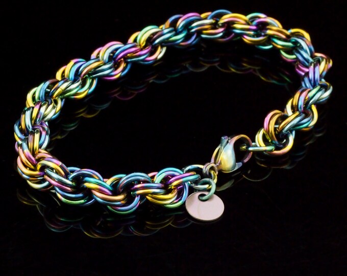 Niobium Double Spiral Chainmaille Bracelet Kit - Etsy