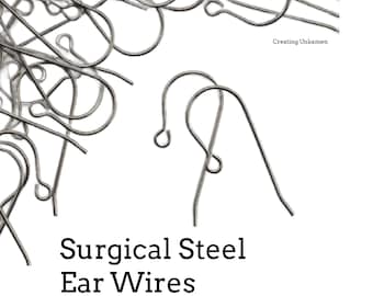 Surgical Steel Ear Wires - 10 Pairs with Outside Loop - Made in the USA