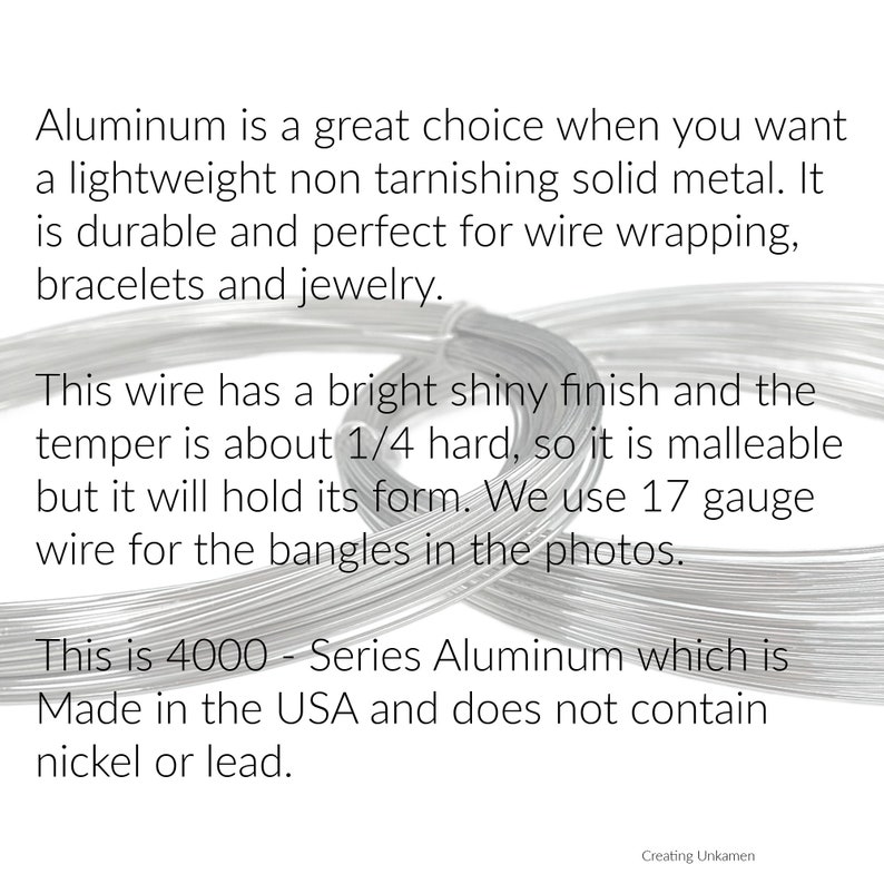 Aluminum Wire 1/4 Hard 9, 14, 17, 19, 20, 22, 24, 26, 28 gauge 100% Guarantee Made in the USA image 2