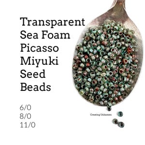 Miyuki 4506 Transparent Seafoam Picasso Miyuki 6/0, 8/0, 11/0 Miçangas - 100% de Garantia