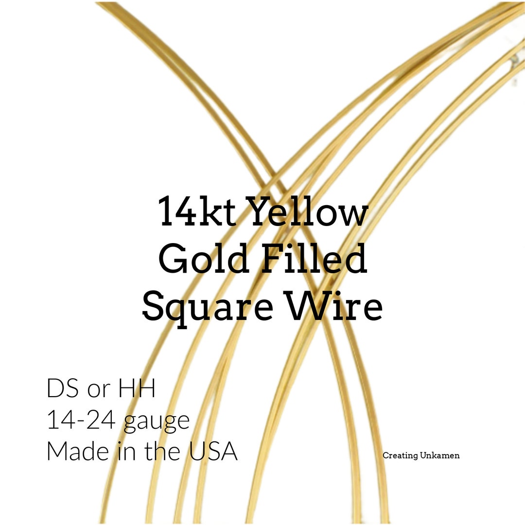 14kt Yellow Gold Filled Square Wire - Half Hard or Dead Soft