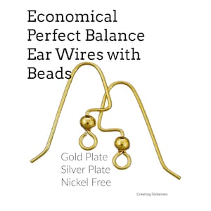 8 paia di fili auricolari Perfect Balance economici con perline placcati in oro o argento