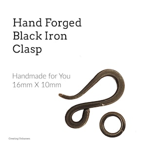 May include: Hand forged black iron clasp, 16mm x 10mm, handmade for you. Creating Unkamen.