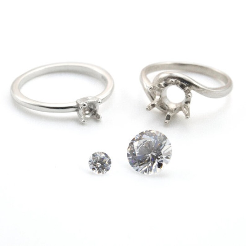 Cubic Zirconia - Loose Round Faceted CZ Stones - Great Alternative for Diamonds in 1mm, 2mm, 3mm, 4mm, 5mm, 6mm, 7mm, 8mm, 9mm, 10mm, 12mm image 8