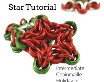 Chainmail Tutorial - Christmas Star pdf -  Intermediate and Experienced  -  Deluxe Instructions