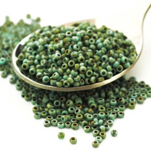 Miyuki 11-4514 Turquoise Blue Picasso 11/0 Seed Beads - 100% Guarantee