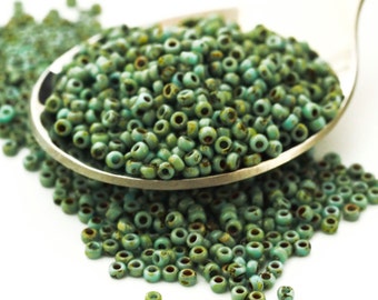 Miyuki 11-4514 Turquoise Blue Picasso 11/0 Seed Beads - 100% Guarantee