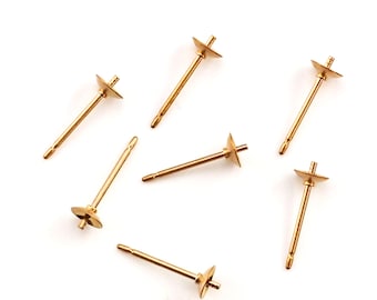 14kt Gold Filled Post with Peg  Earrings Kit - Makes 4 Pairs -  3mm, 4mm, 5mm - Made in the USA - Includes Resin, Nuts and Posts