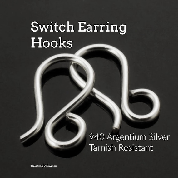 1 Pair Handmade Switch Hooks in Argentium Silver