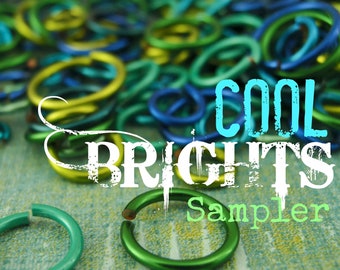 100 - COOL Brights Colored Jump Ring Sample Package - You Choose Gauge and Diameter