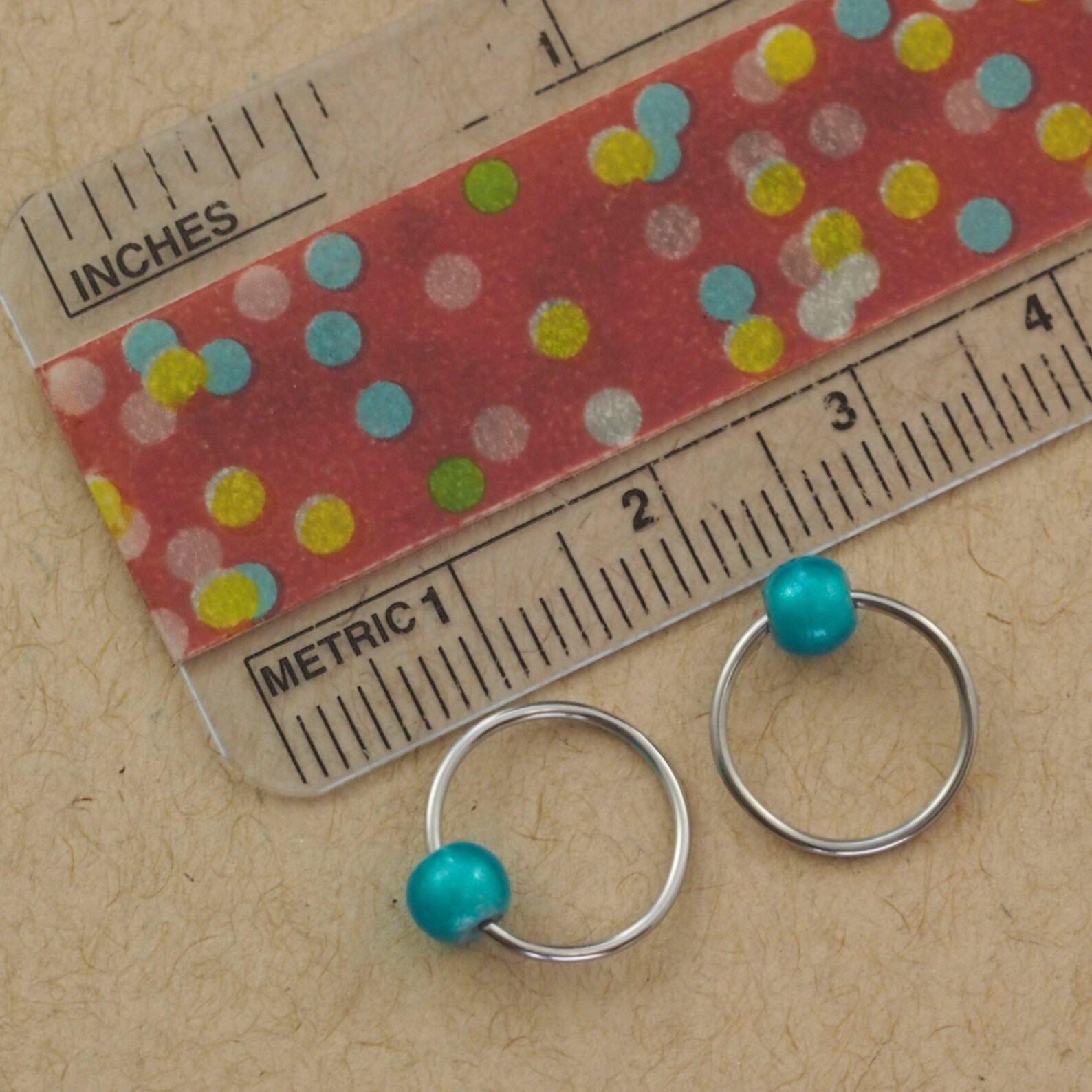 10mm Captive Bead Earring Hoops With Teal or Plum Bead Etsy