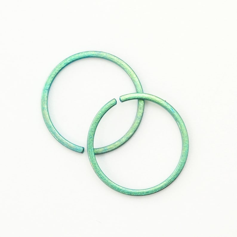 Colorful Hypoallergenic Simple Hoop in Square Titanium 12, 14, 16, 18, 20 gauge You Pick Color and Diameter image 9