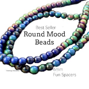 20 - 6mm Round Mood Beads - 100% Guarantee