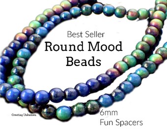 20 - 6mm Round Mood Beads - 100% Guarantee