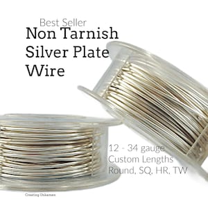 Non Tarnish Silver Plated Wire - Large Coil - You Pick Gauge 12, 14, 16, 18, 20, 21, 22, 24, 26, 28, 30, 32, 34 - 100% Guarantee