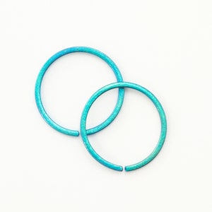 Colorful Hypoallergenic Simple Hoop in Square Titanium 12, 14, 16, 18, 20 gauge You Pick Color and Diameter image 7