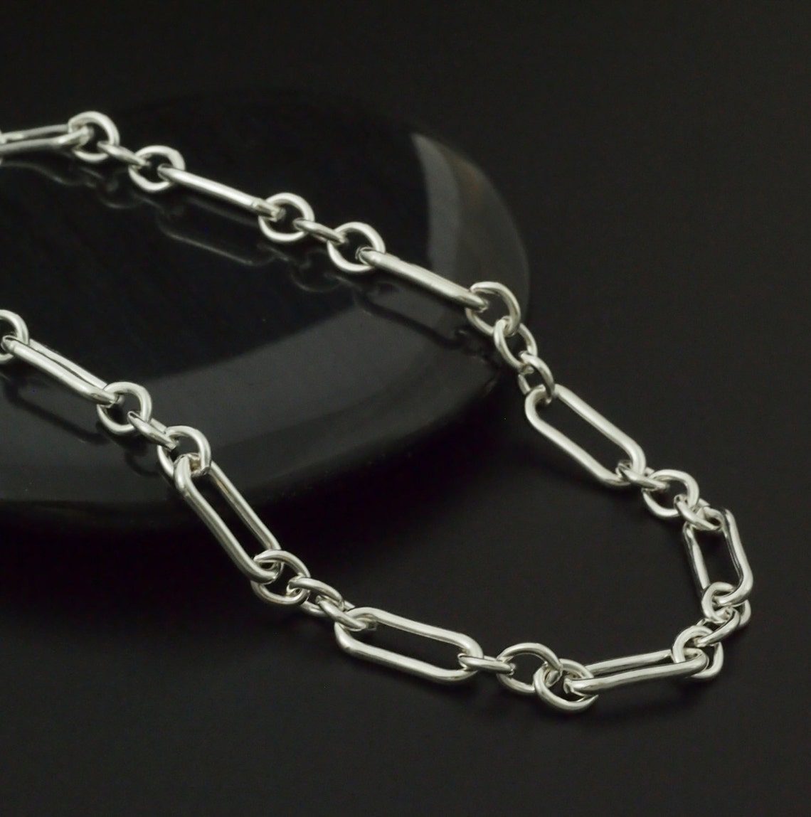 Sterling Silver Long Short Chain 4.2mm by the Foot or Etsy