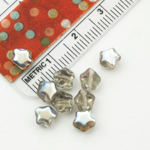 15 Star Beads Black Diamond AB Czech Pressed Glass 6mm 100% Guarantee image 4
