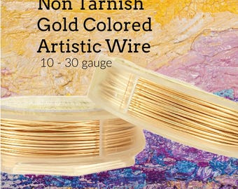 Artistic Wire Non Tarnish 14kt Gold Color 10, 12, 14, 16, 18, 20, 22, 24, 26, 28, 30, 32 gauge
