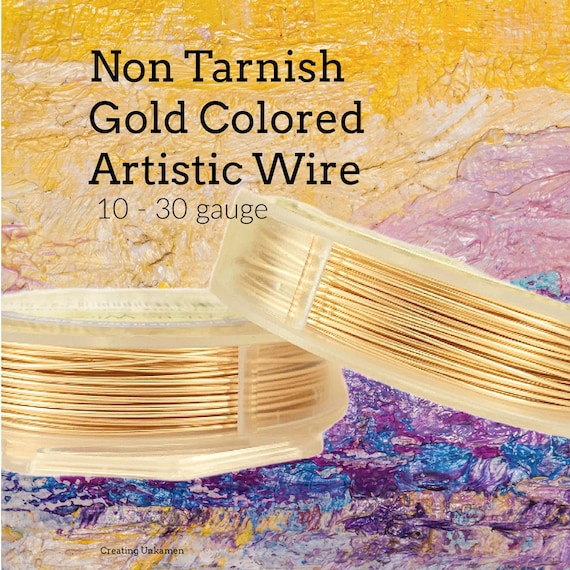 Artistic Wire Non Tarnish 14kt Gold Color 10, 12, 14, 16, 18, 20, 22, 24, 26, 28, 30, 32 gauge
