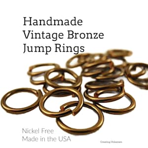 100 hoppringar i vintagebrons, 24, 22, 20, 18, 16, 14 gauge - Du väljer diameter