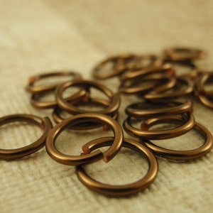 100 Handmade Vintage Bronze Jump Rings, 24, 22, 20, 18, 16, 14 Gauge You Pick Diameter 100% Guarantee Chainmail Links image 1