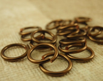 100 Handmade Vintage Bronze Jump Rings, 24, 22, 20, 18, 16, 14 Gauge - You Pick Diameter - 100% Guarantee - Chainmail Links