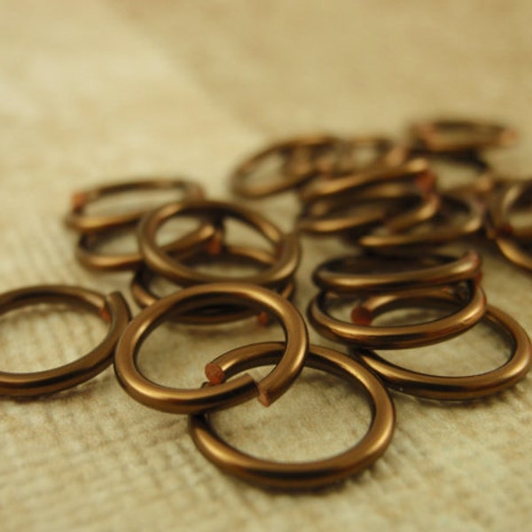 100 Handmade Vintage Bronze Jump Rings, 24, 22, 20, 18, 16, 14 Gauge - You Pick Diameter - 100% Guarantee - Chainmail Links