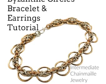 Tutorial Byzantine Circles Bracelet and Earrings Intermediate Chainmaille Jewelry Creating