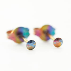 1 pair i-Dot 2mm Niobium Post Earrings in 21 Mix and Match Colors image 4