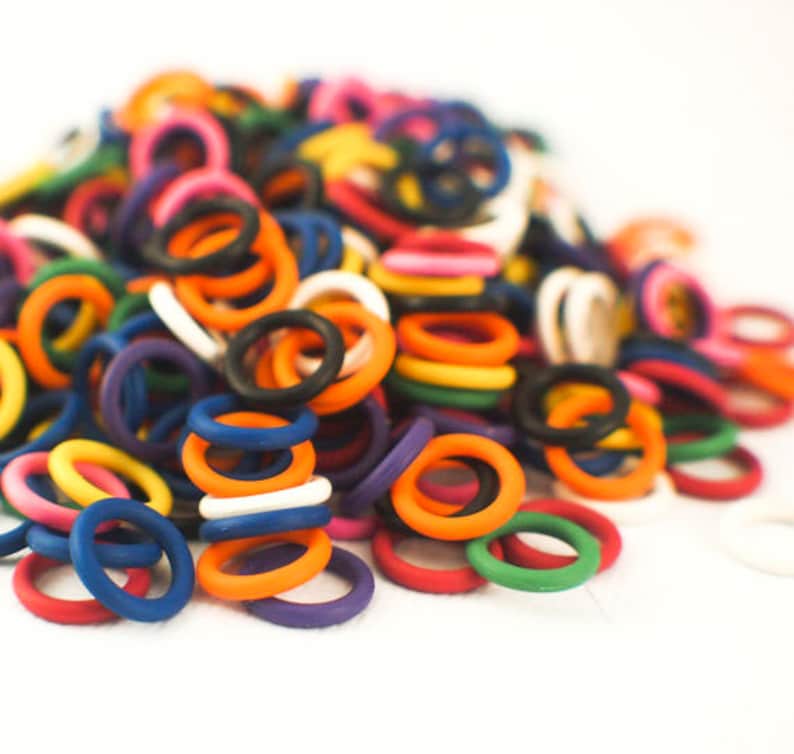100 Silicone Rubber Jump Rings in 11 Colors 16 gauge 5mm ID 3/16 image 2