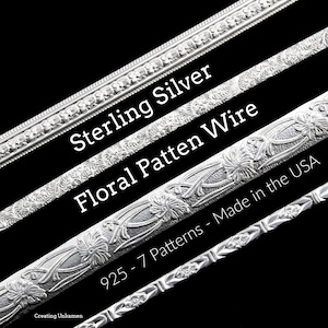 Sterling Silver Floral Pattern Flat Wire - By the Inch