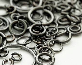 100 Economical Gunmetal Jump Rings - Special Purchase in 17, 18, 20, 21, 22, 24 gauge - 100% Guarantee