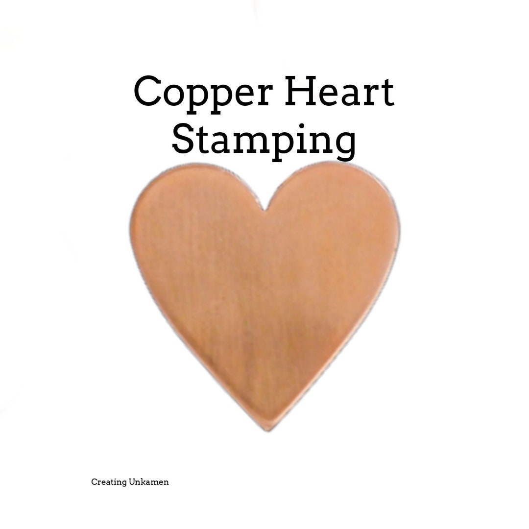2 Copper Heart Stamping Blanks 17mm Etsy