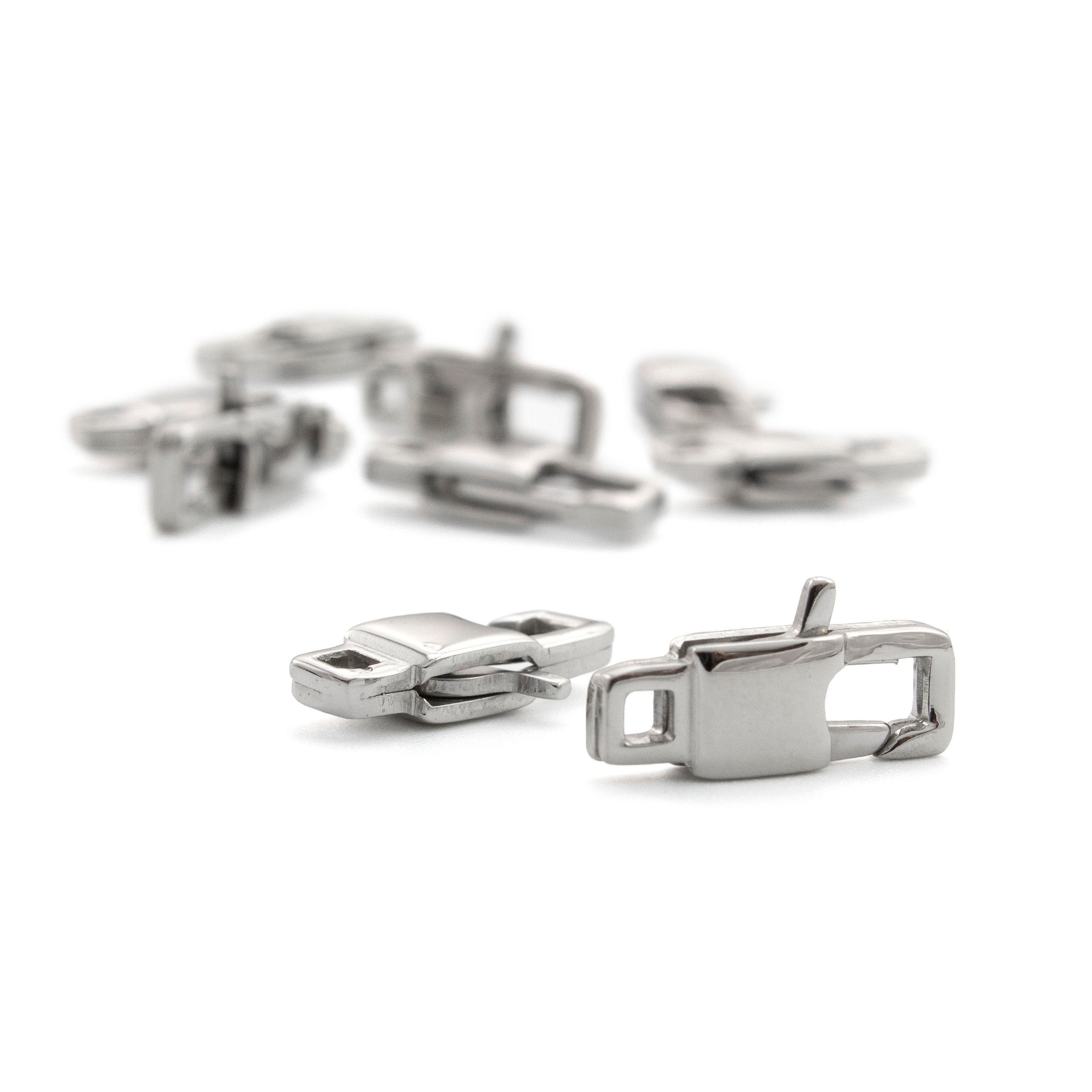 1 Stainless Steel Lobster Clasp Unique Square Style Medium Etsy