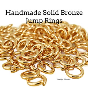 Jump Rings 100 Custom Handmade Solid Bronze - You Choose Gauge and Diameter