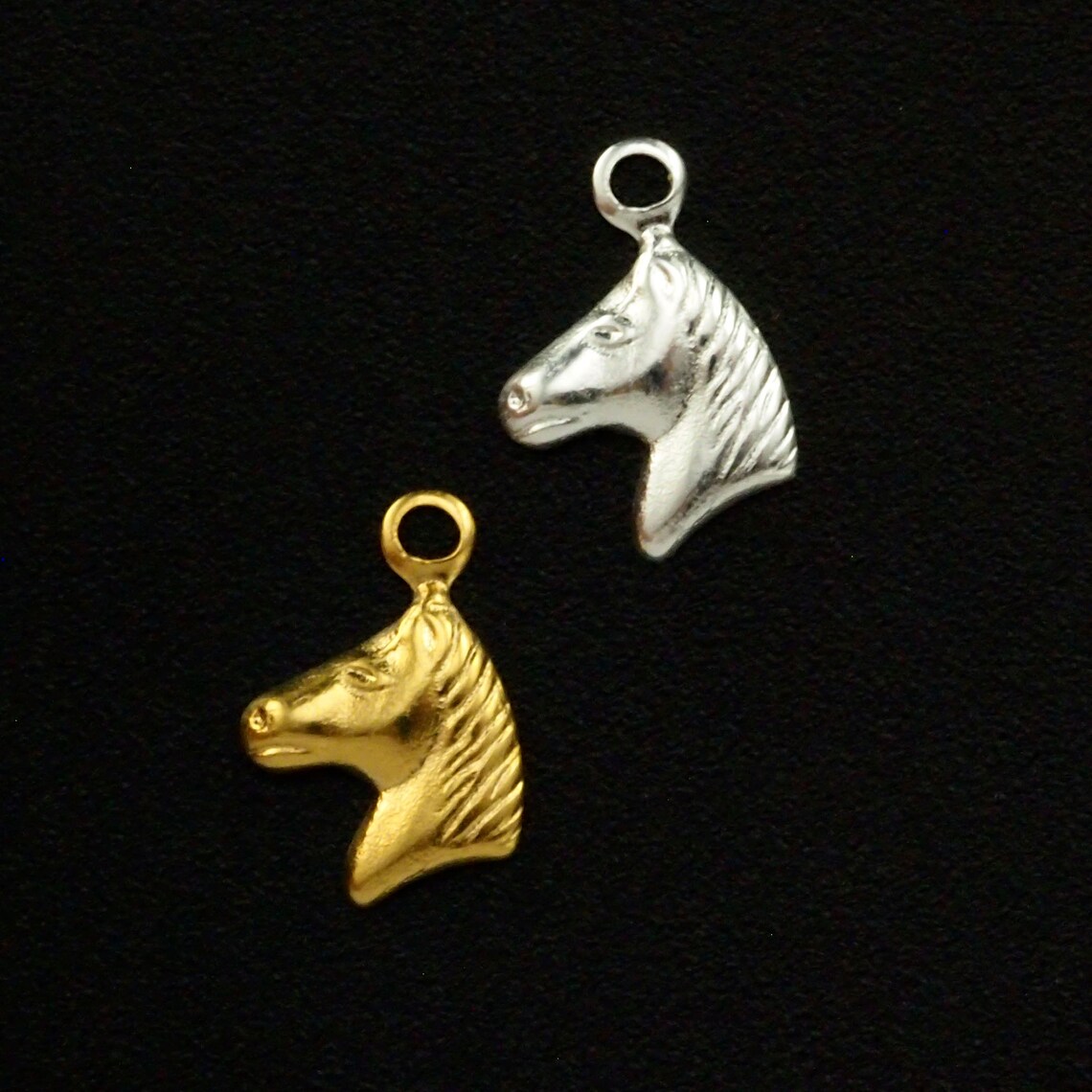 12 Horse Head Charms 6mm You PICK Silver Plate or Gold Etsy