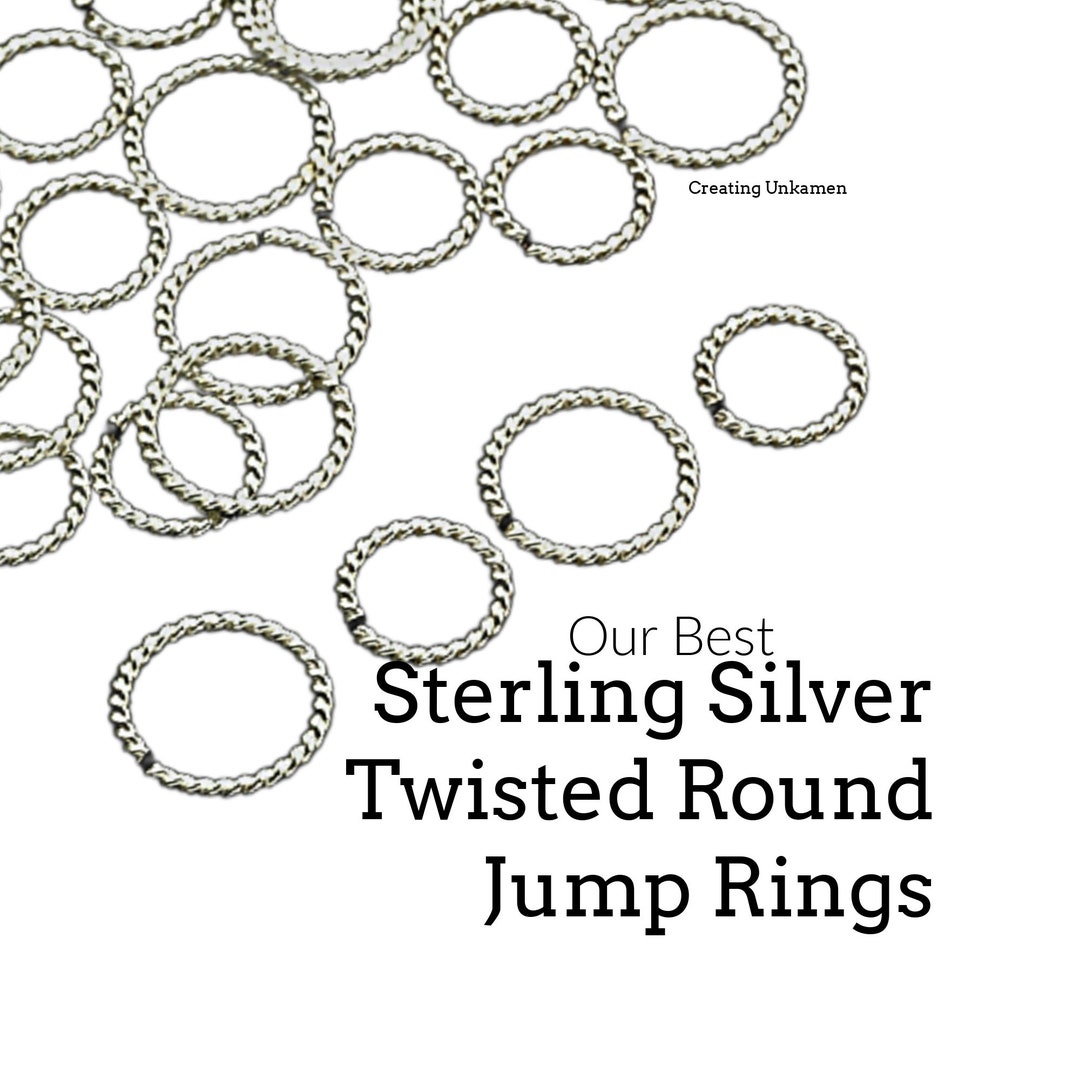 10 Jump Rings Twisted Round Sterling Silver in 14, 16, 18 Gauge Shiny ...