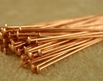 100 Solid Copper Stunning Flat Head Pins - 22 gauge - Made in the USA - Best Commercially Made - 100% Guarantee!