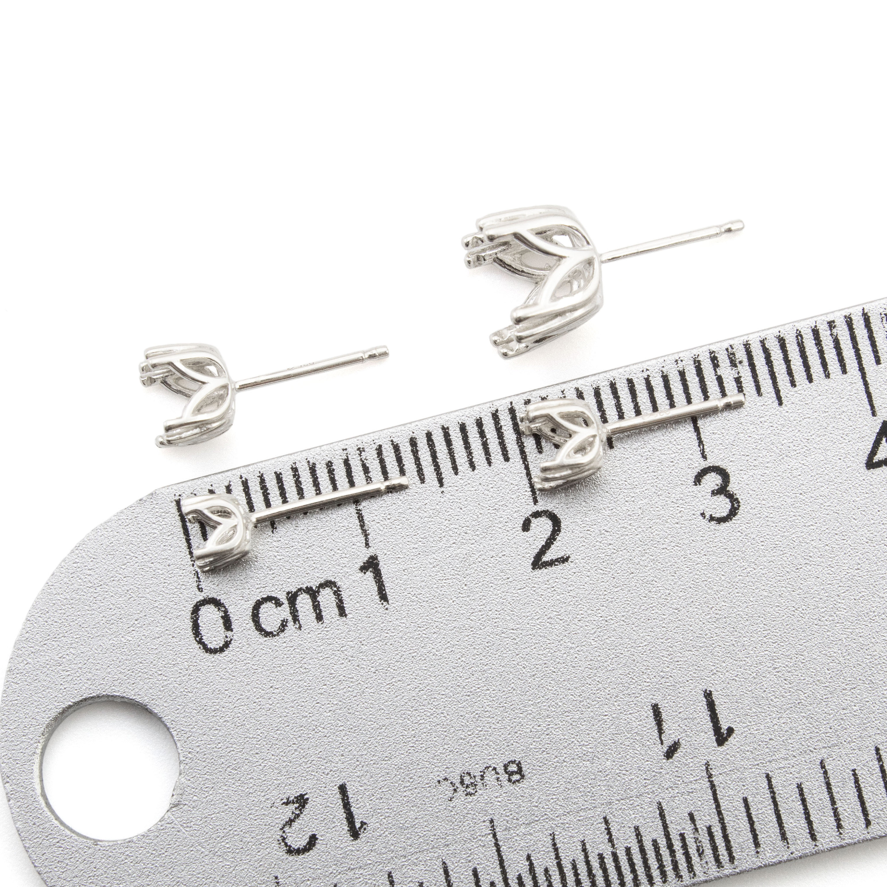 Fancy Sterling Silver Earring Posts Mountings - 4mm, 5mm, 6mm, 7mm, 8mm ...