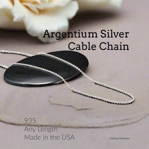 1.5mm Argentium Silver Cable Chain - By the Foot or Finished Any Length Necklace with a Lobster Clasp - Made in the USA